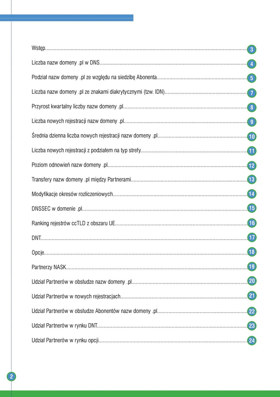 ..10 11 Poziom odnowień nazw domeny.pl...11 12 Transfery nazw domeny.pl między Partnerami...12 13 Modyfikacje okresów rozliczeniowych...13 14 DNSSEC w domenie.pl...14 15 Ranking rejestrów cctld z obszaru UE.