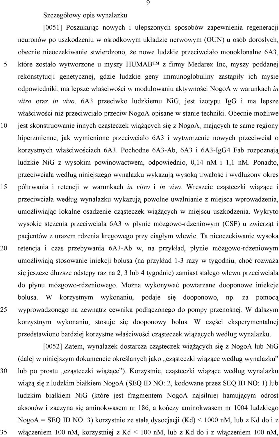 immunoglobuliny zastąpiły ich mysie odpowiedniki, ma lepsze właściwości w modulowaniu aktywności NogoA w warunkach in vitro oraz in vivo.