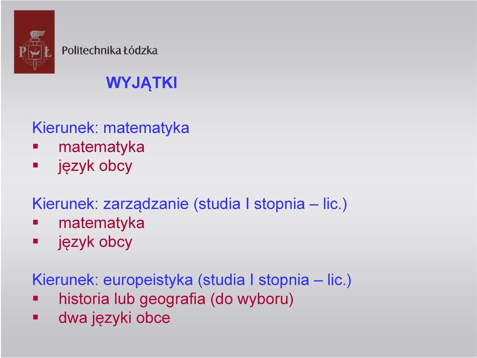 ) matematyka język obcy Kierunek: europeistyka