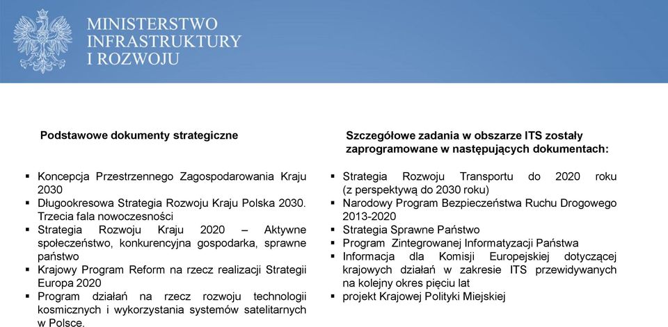 działań na rzecz rozwoju technologii kosmicznych i wykorzystania systemów satelitarnych w Polsce.