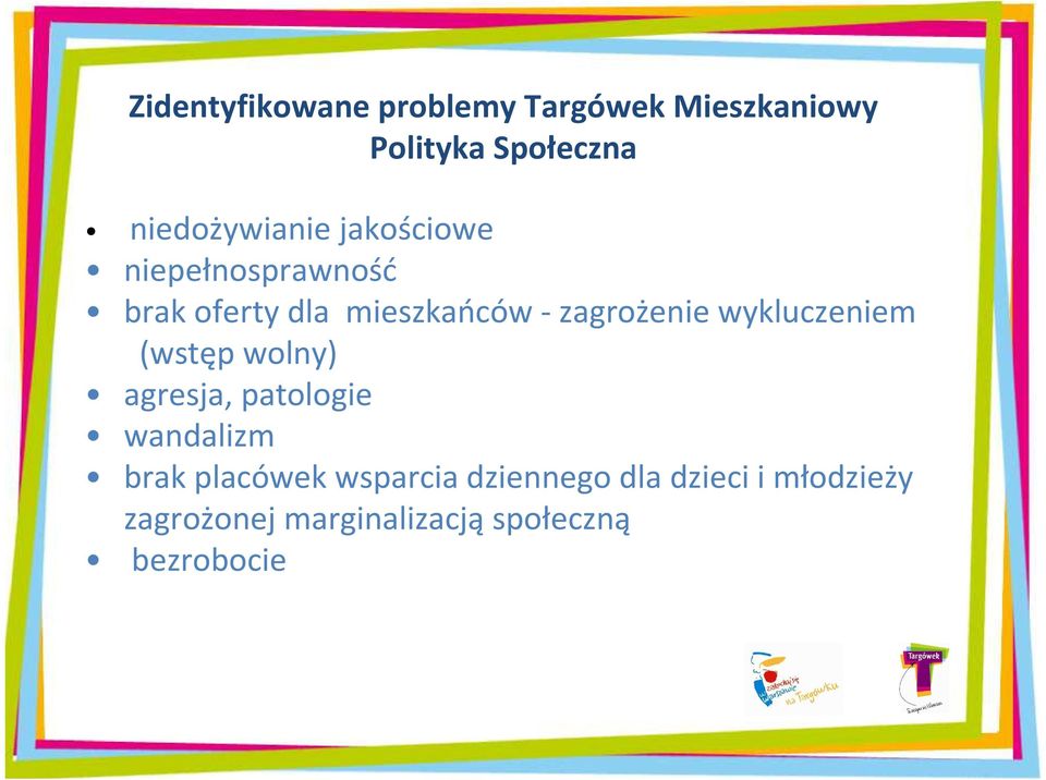 zagrożenie wykluczeniem (wstęp wolny) agresja, patologie wandalizm brak