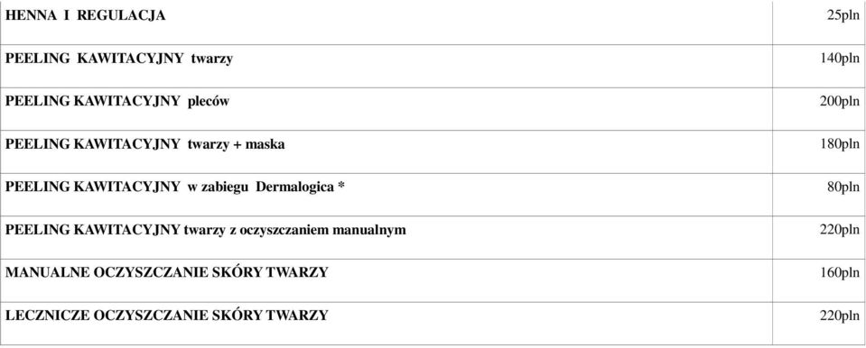 KAWITACYJNY twarzy z oczyszczaniem manualnym MANUALNE OCZYSZCZANIE SKÓRY