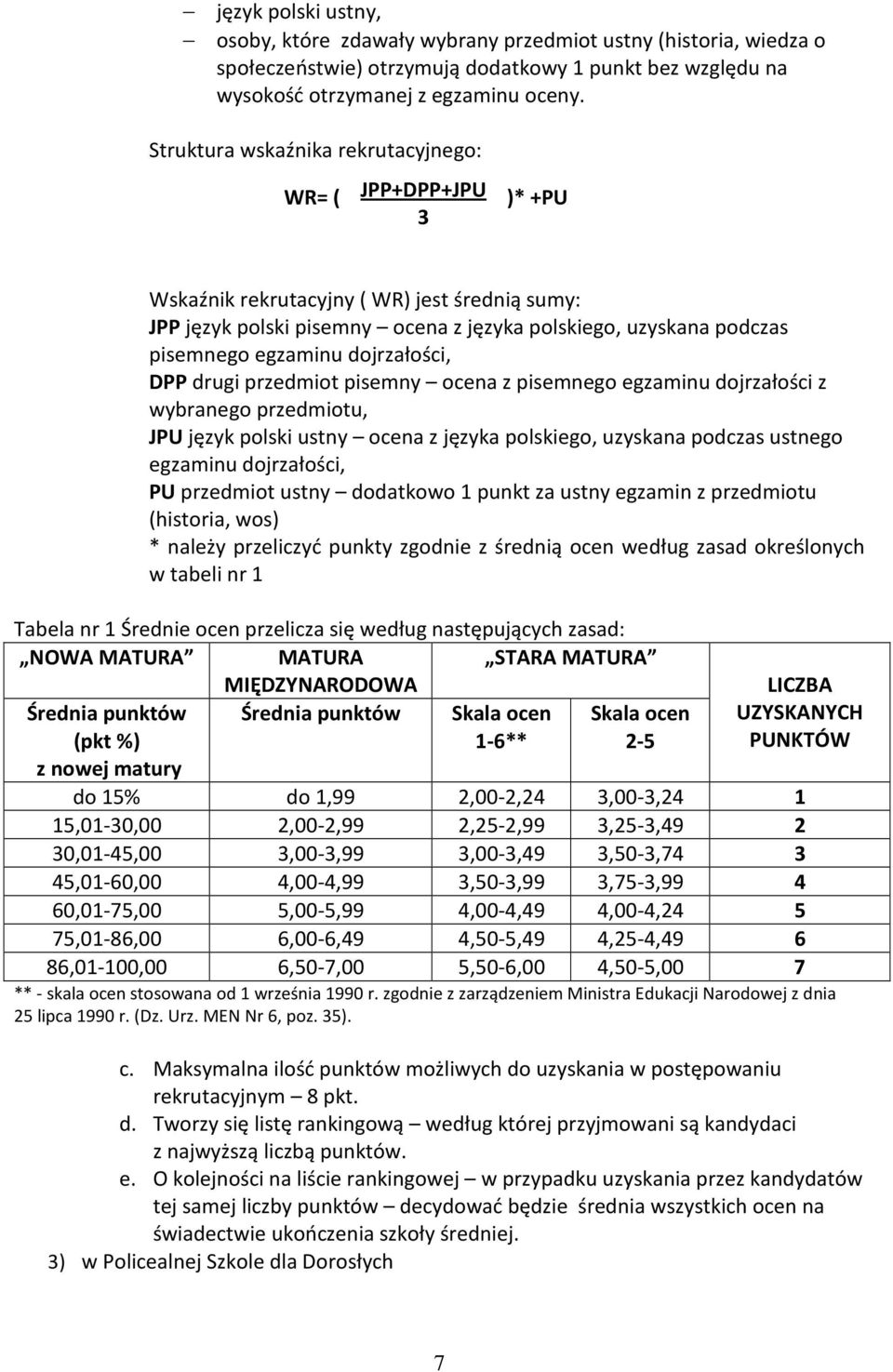 dojrzałości, DPP drugi przedmiot pisemny ocena z pisemnego egzaminu dojrzałości z wybranego przedmiotu, JPU język polski ustny ocena z języka polskiego, uzyskana podczas ustnego egzaminu dojrzałości,