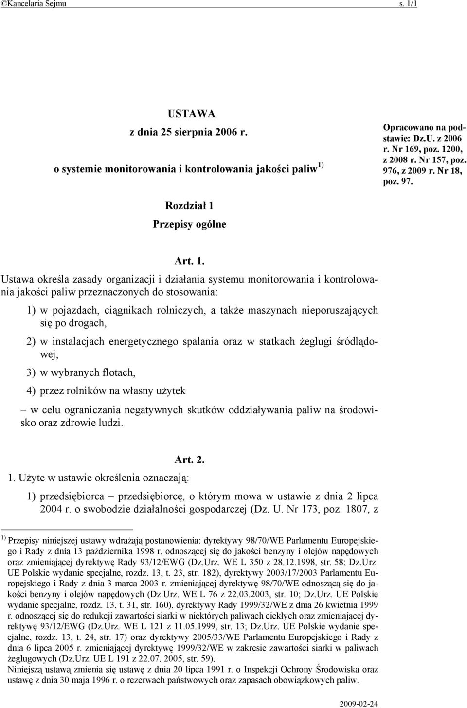 , poz. 97. Rozdział 1 
