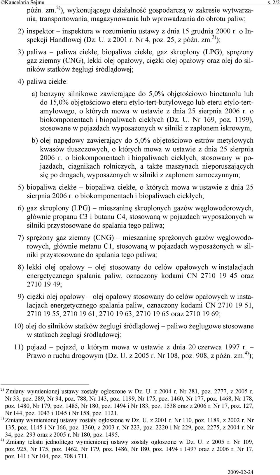 r. o Inspekcji Handlowej (Dz. U. z 2001 r. Nr 4, poz. 25, z późn. zm.