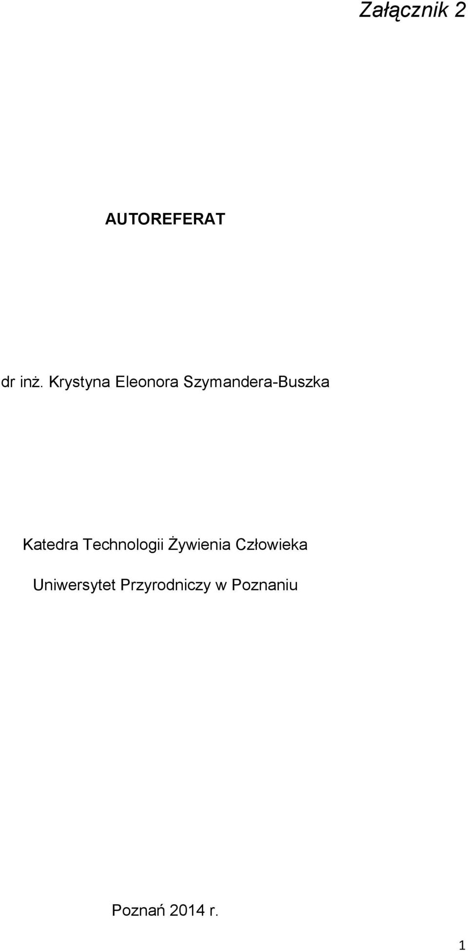 Katedra Technologii Żywienia Człowieka