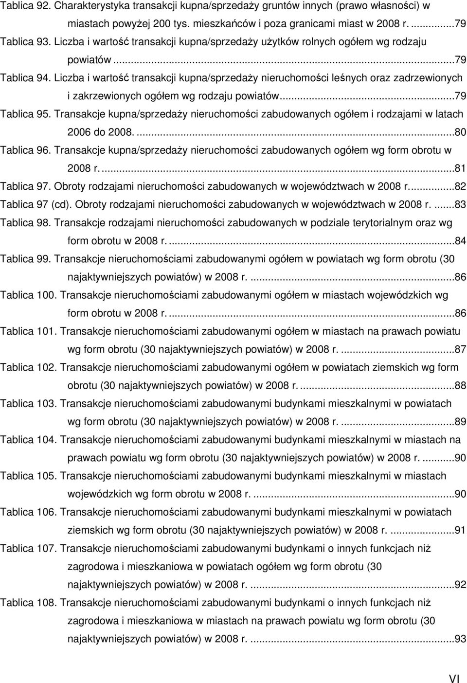 Liczba i wartość transakcji kupna/sprzedaży nieruchomości leśnych oraz zadrzewionych i zakrzewionych wg rodzaju powiatów...79 Tablica 95.