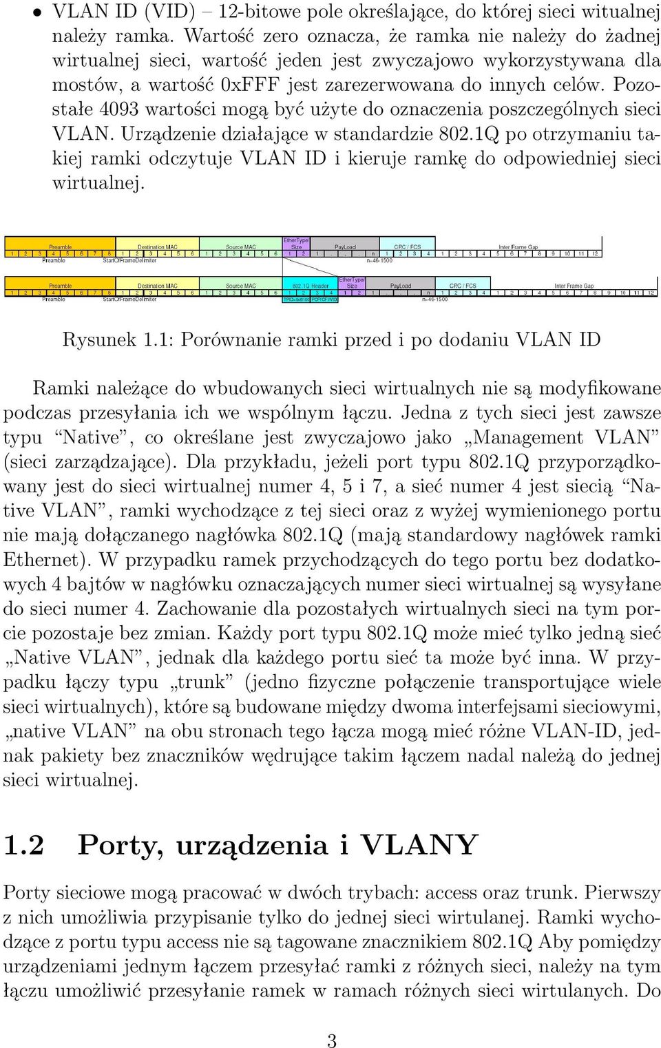 Pozostałe 4093 wartości mogą być użyte do oznaczenia poszczególnych sieci VLAN. Urządzenie działające w standardzie 802.