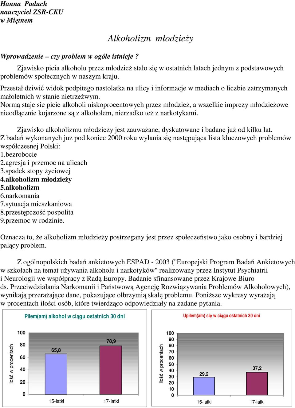 Przestał dziwić widok podpitego nastolatka na ulicy i informacje w mediach o liczbie zatrzymanych małoletnich w stanie nietrzeźwym.