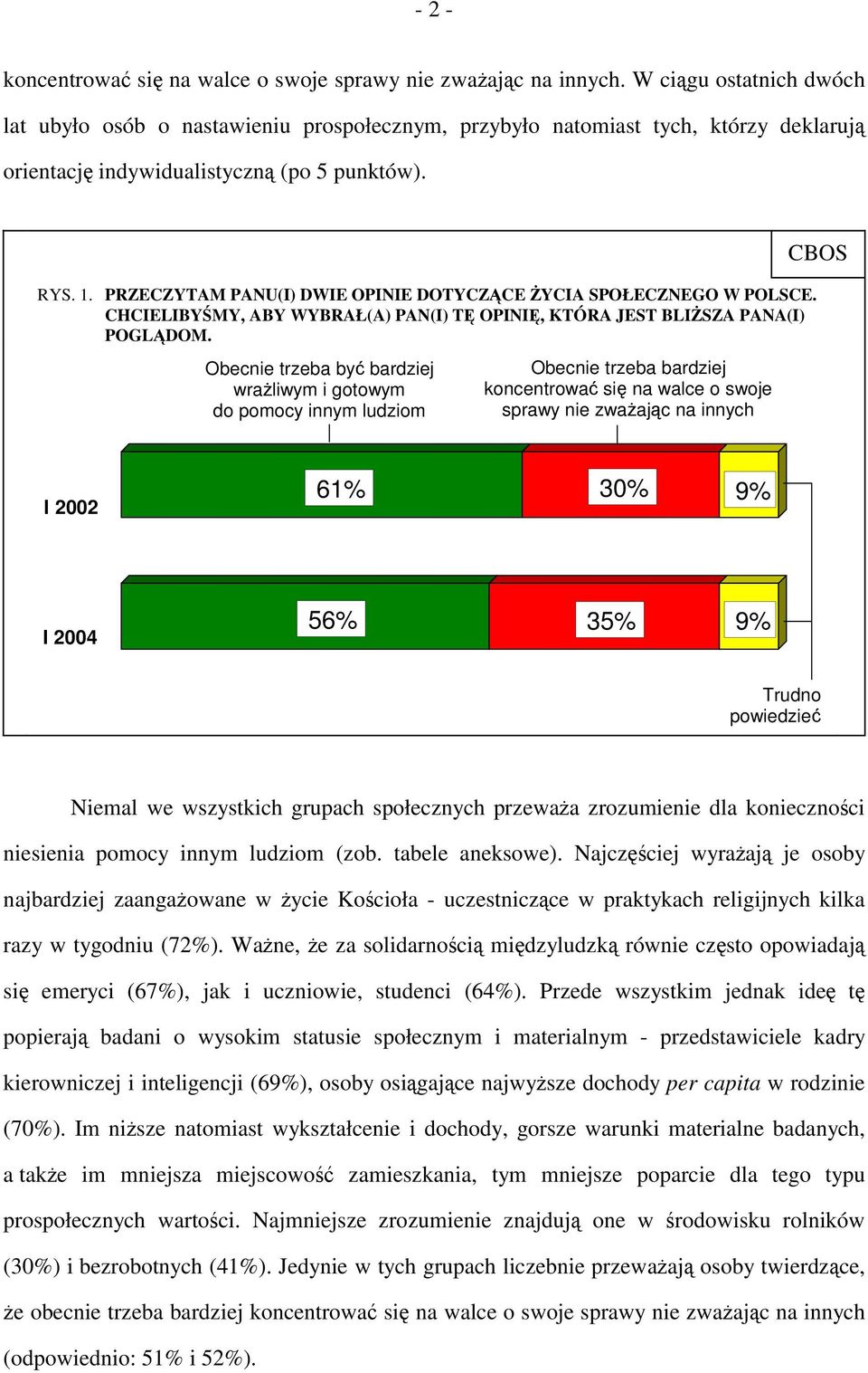 PRZECZYTAM PANU(I) DWIE OPINIE DOTYCZĄCE ŻYCIA SPOŁECZNEGO W POLSCE. CHCIELIBYŚMY, ABY WYBRAŁ(A) PAN(I) TĘ OPINIĘ, KTÓRA JEST BLIŻSZA PANA(I) POGLĄDOM.