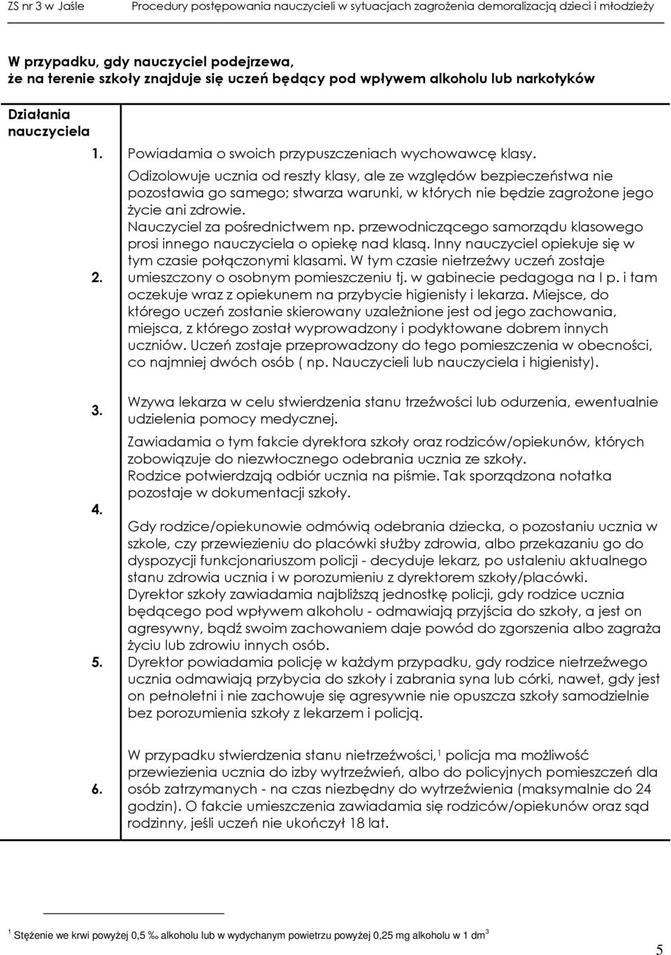 przewodniczącego samorządu klasowego prosi innego nauczyciela o opiekę nad klasą. Inny nauczyciel opiekuje się w tym czasie połączonymi klasami.