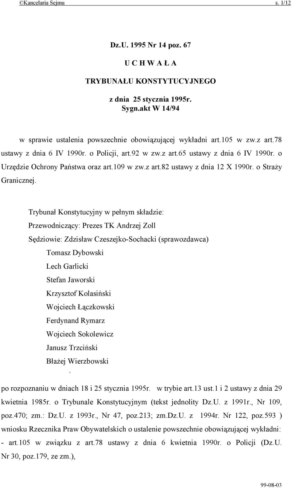 o Straży Granicznej.