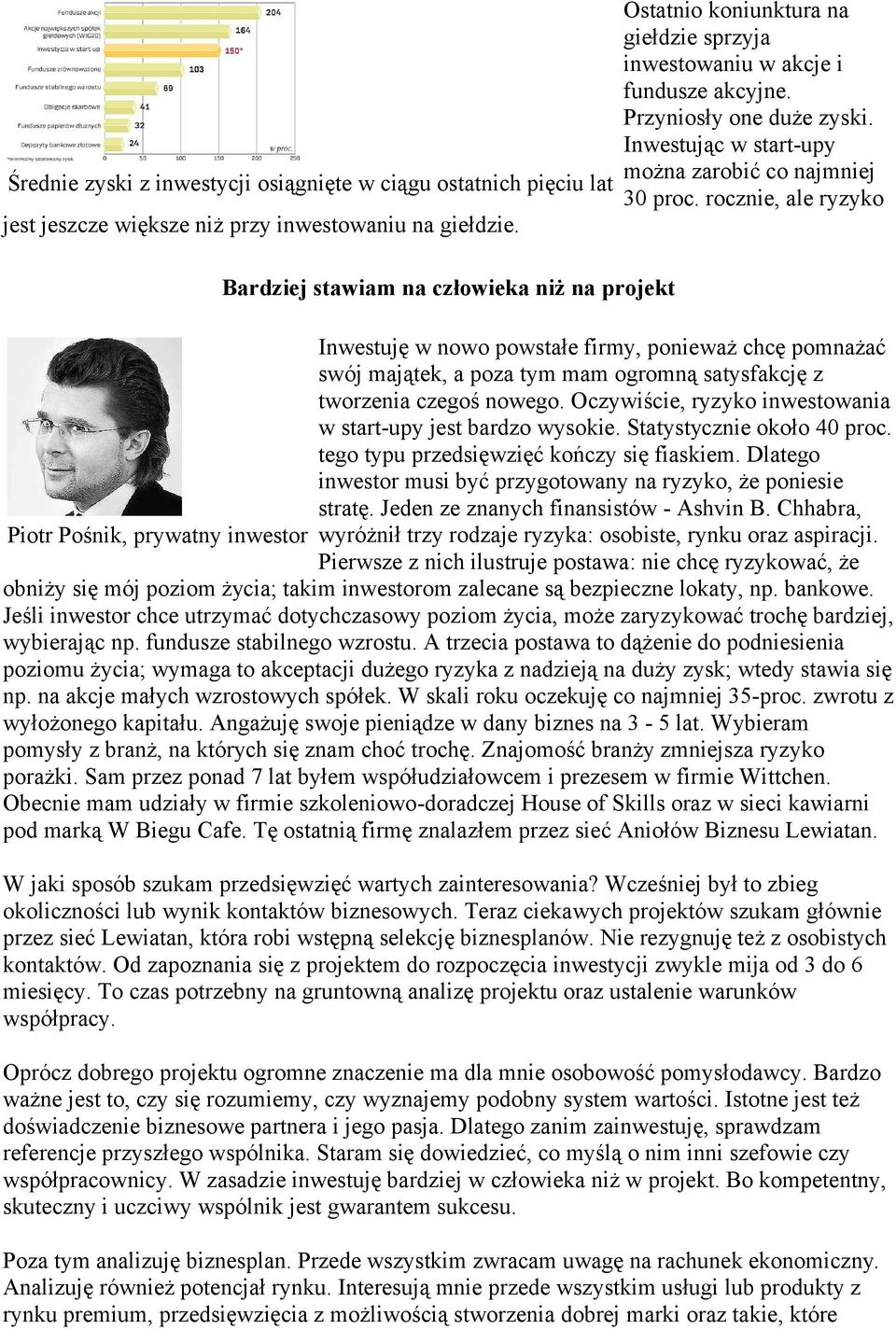 Inwestując w start-upy można zarobić co najmniej 30 proc.