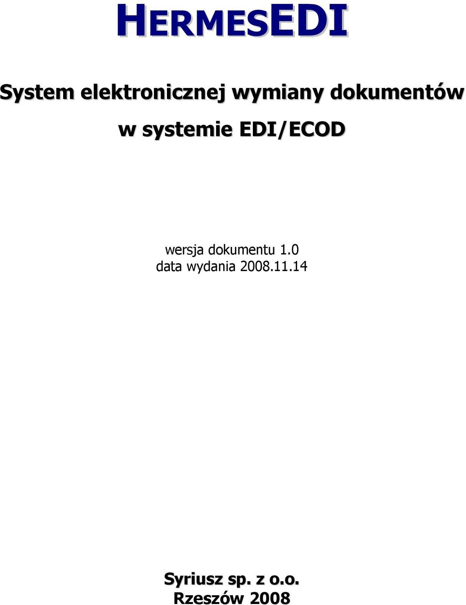 EDI/ECOD wersja dokumentu 1.