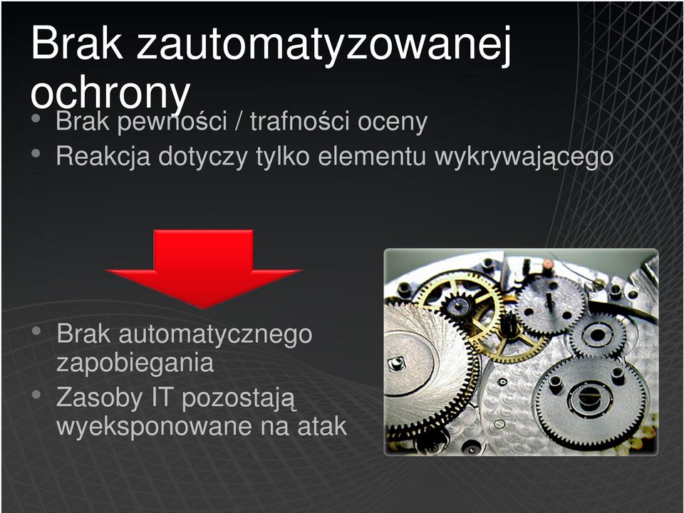 elementu wykrywającego Brak automatycznego