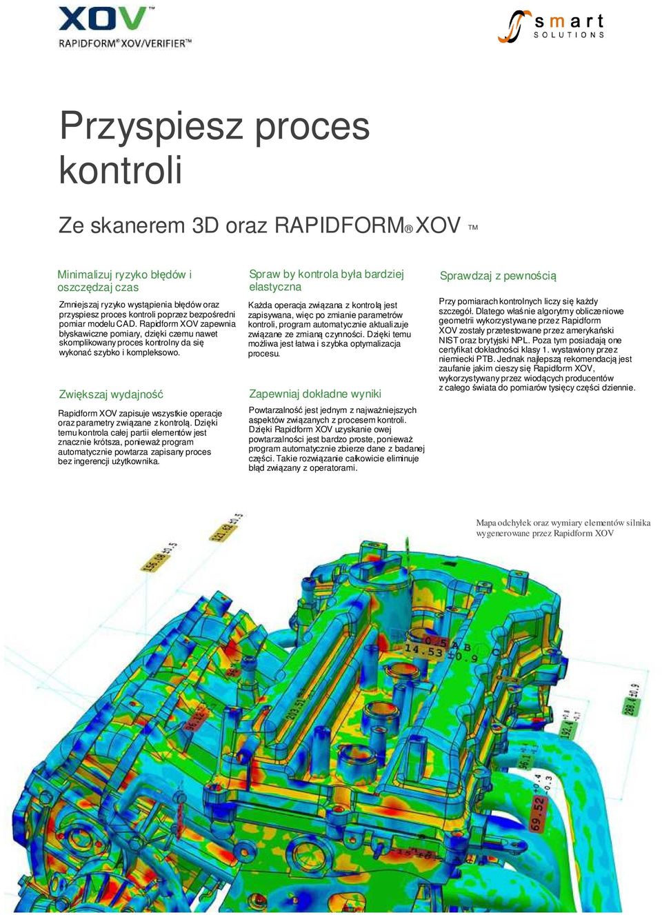 Zwiększaj wydajność Rapidform XOV zapisuje wszystkie operacje oraz parametry związane z kontrolą.