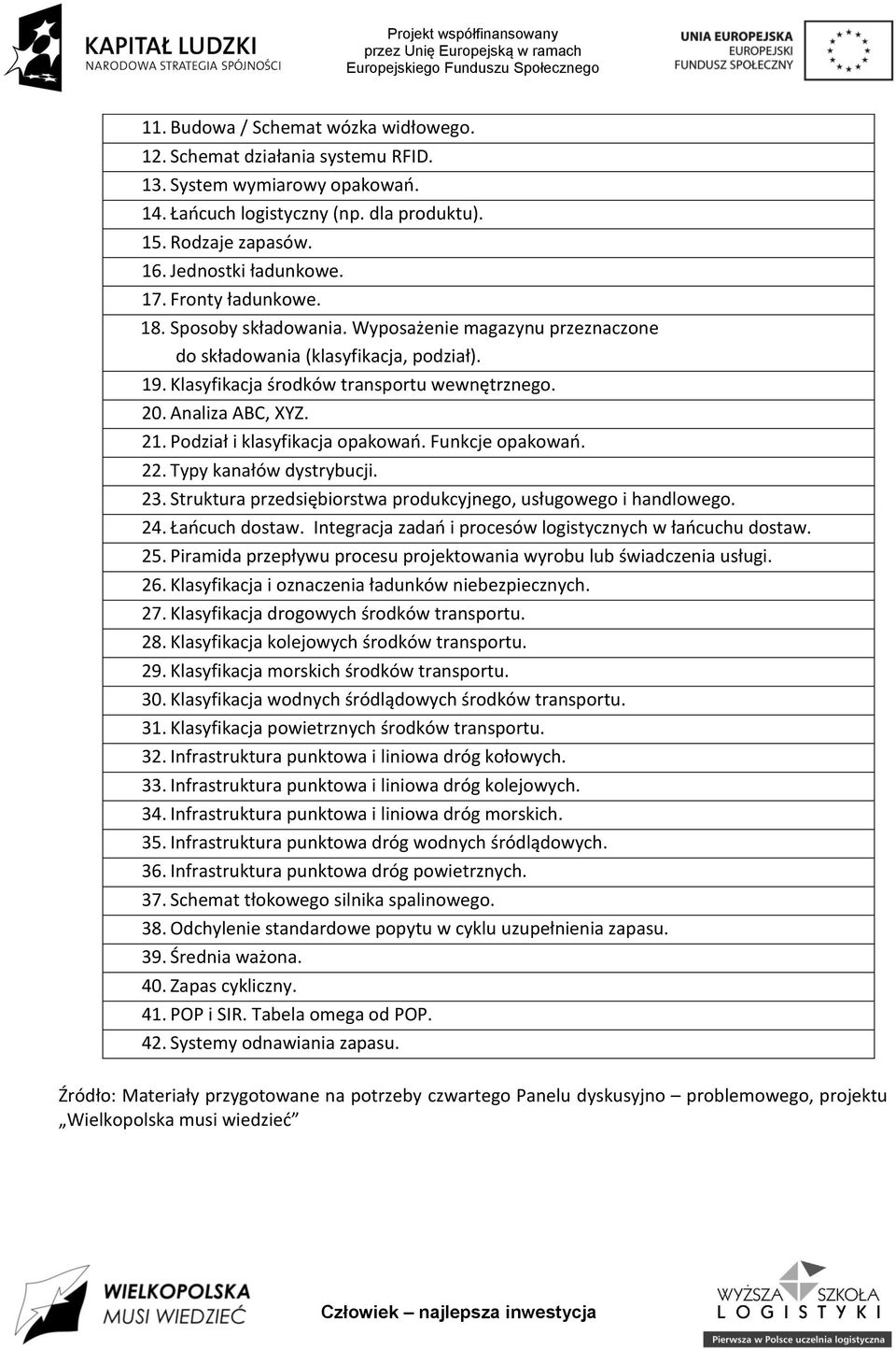Podział i klasyfikacja opakowao. Funkcje opakowao. 22. Typy kanałów dystrybucji. 23. Struktura przedsiębiorstwa produkcyjnego, usługowego i handlowego. 24. Łaocuch dostaw.