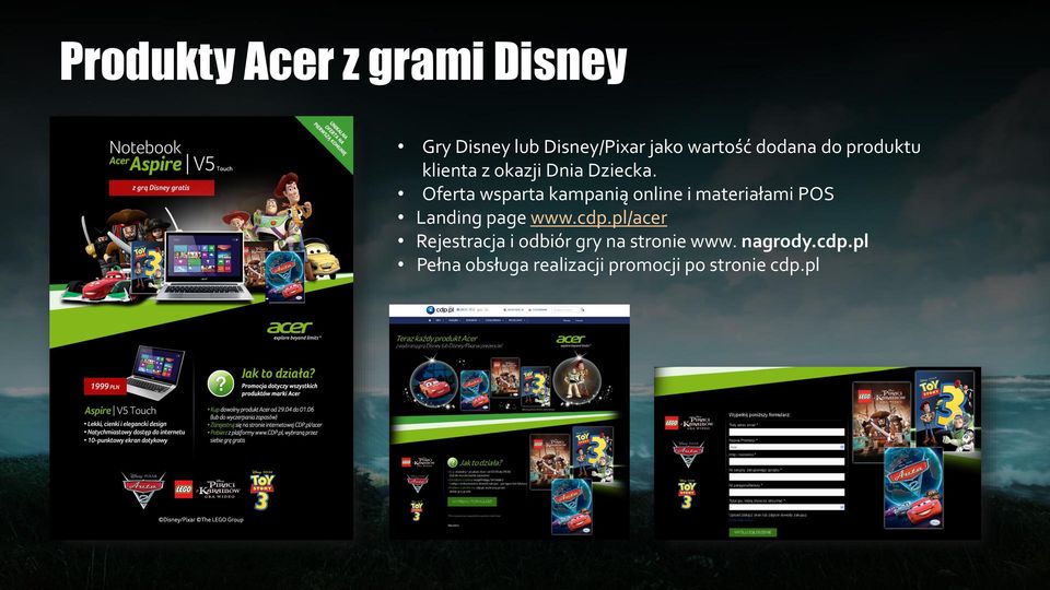 Oferta wsparta kampanią online i materiałami POS Landing page www.cdp.
