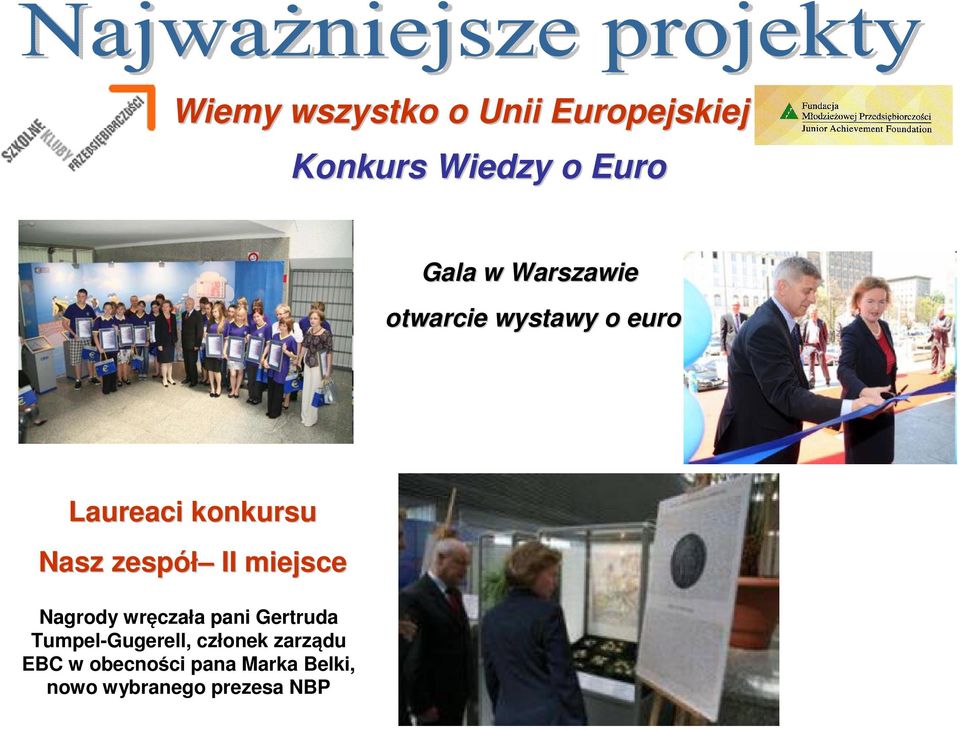 II miejsce Nagrody wręczała pani Gertruda Tumpel-Gugerell,