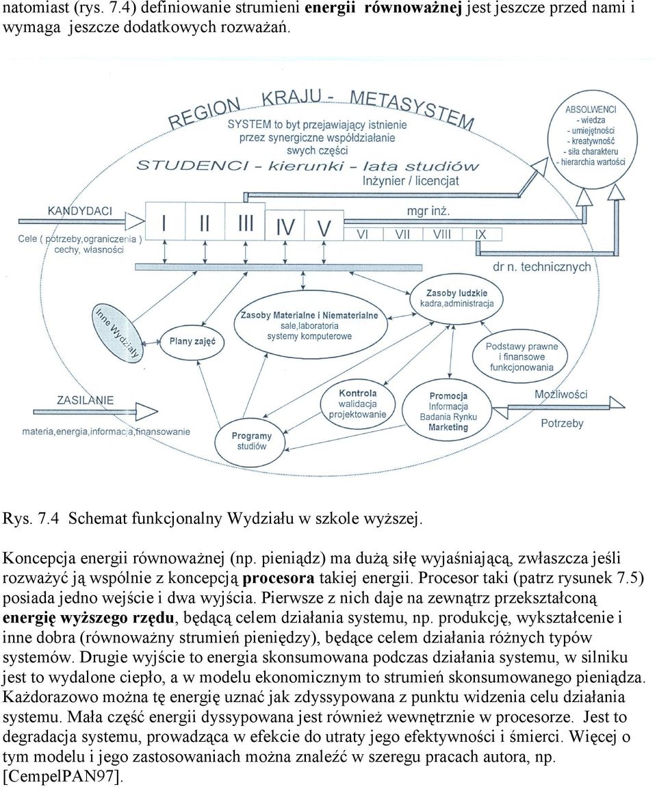 5) posiada jedno wejście i dwa wyjścia. Pierwsze z nich daje na zewnątrz przekształconą energię wyższego rzędu, będącą celem działania systemu, np.