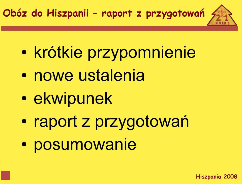 przypomnienie nowe ustalenia