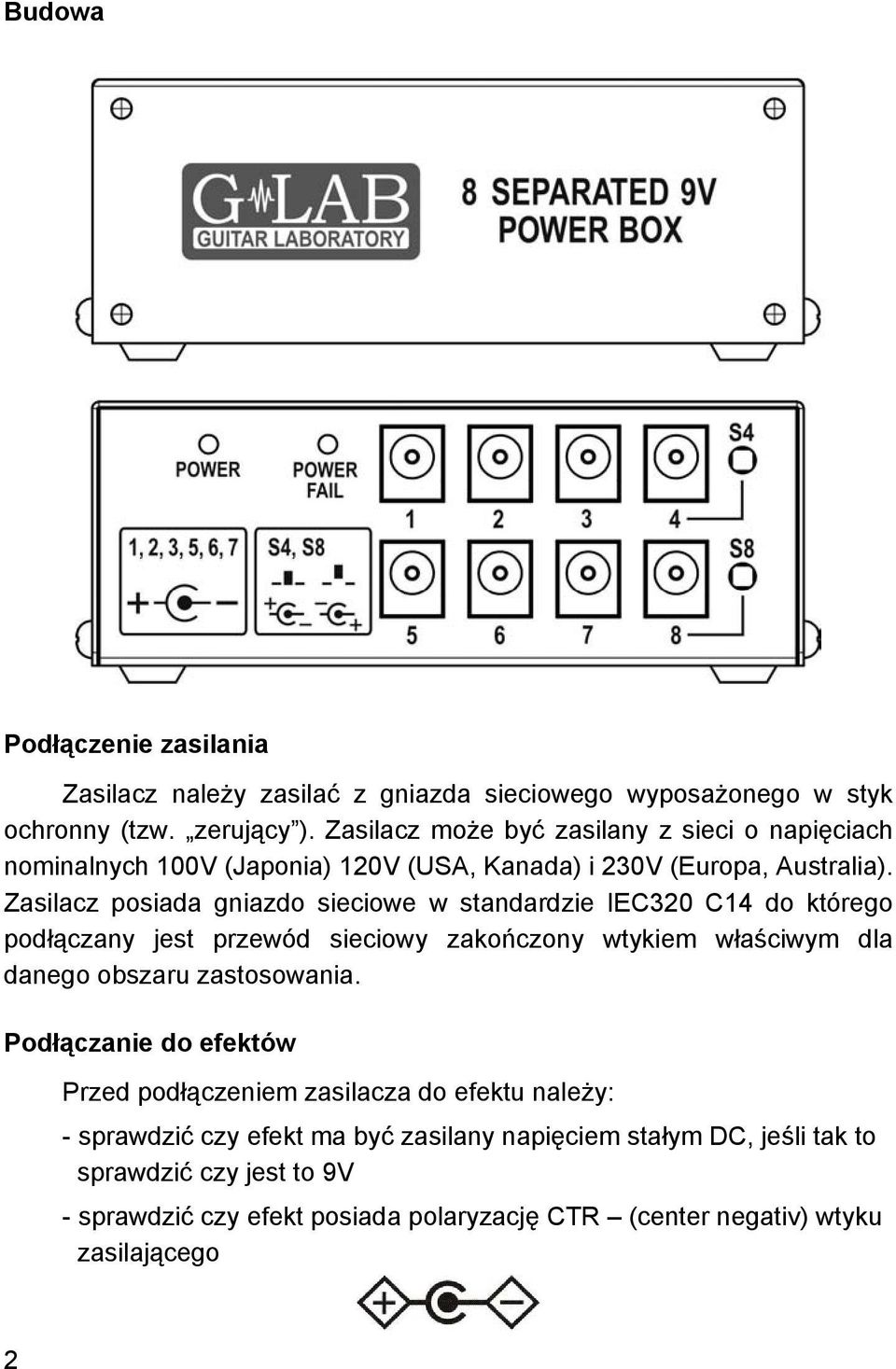 Zasilacz posiada gniazdo sieciowe w standardzie IEC320 C14 do którego podłączany jest przewód sieciowy zakończony wtykiem właściwym dla danego obszaru zastosowania.