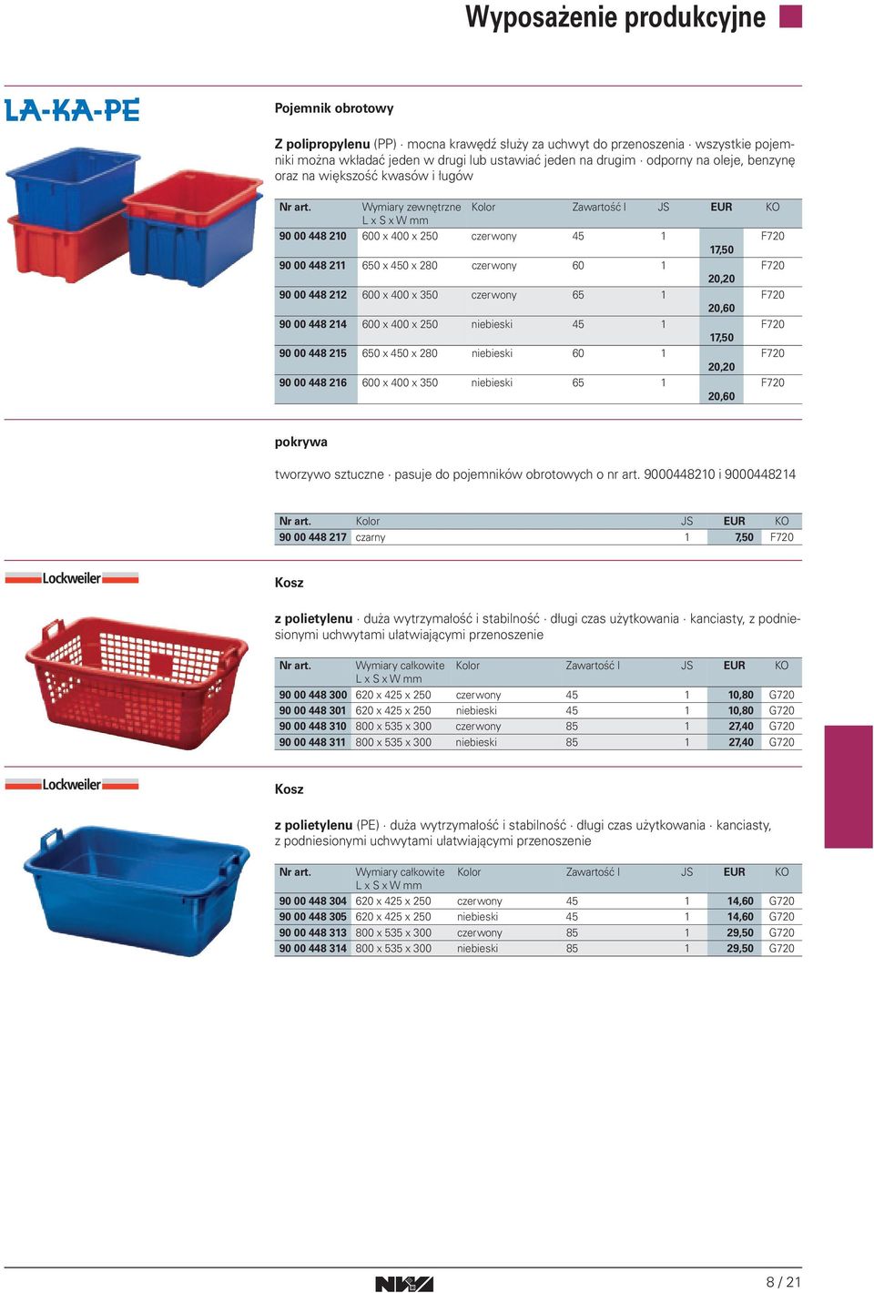 350 czerwony 65 1 20,60 90 00 448 214 600 x 400 x 250 niebieski 45 1 17,50 90 00 448 215 650 x 450 x 280 niebieski 60 1 20,20 90 00 448 216 600 x 400 x 350 niebieski 65 1 20,60 pokrywa tworzywo