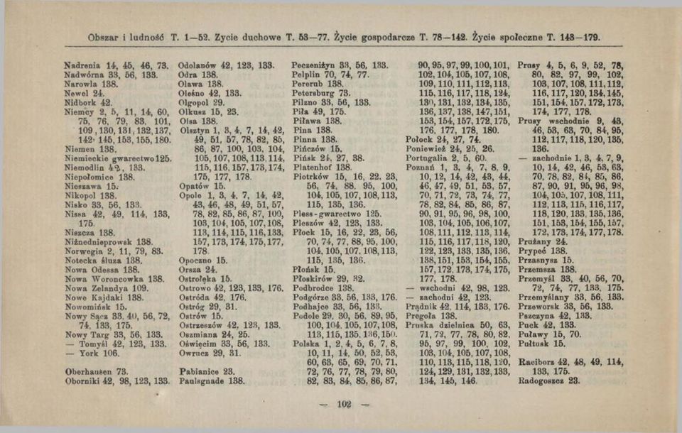 Nisko 33, 56, 133. Nissa 42, 49, 114, 133, 175. Niszczą 138. Niżnednieprowsk 138. Norwegia 2, 11, 79, 83. Notecka śluza 138. Nowa Odessa 138. Nowa Woroncowka 138. Nowa Zelandya 109. Nowe Kajdaki 138.