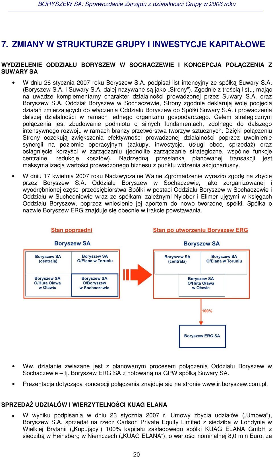 A. i prowadzenia dalszej działalnoci w ramach jednego organizmu gospodarczego.