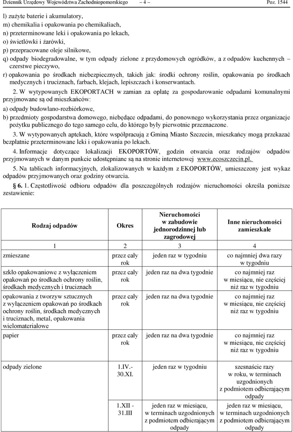 biodegradowalne, w tym zielone z przydomowych ogródków, a z odpadów kuchennych czerstwe pieczywo, r) opakowania po środkach niebezpiecznych, takich jak: środki ochrony roślin, opakowania po środkach