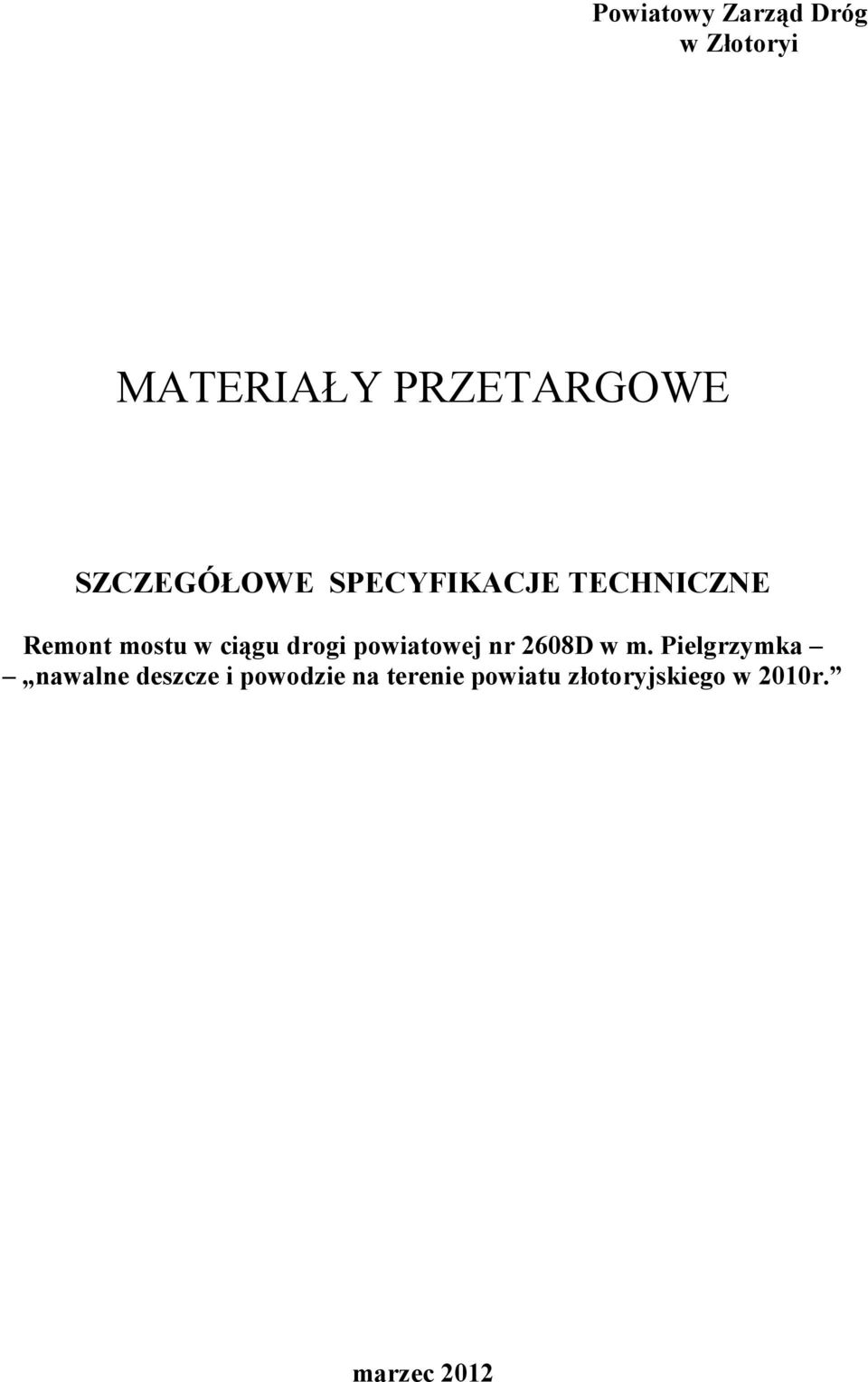 drogi powiatowej nr 2608D w m.