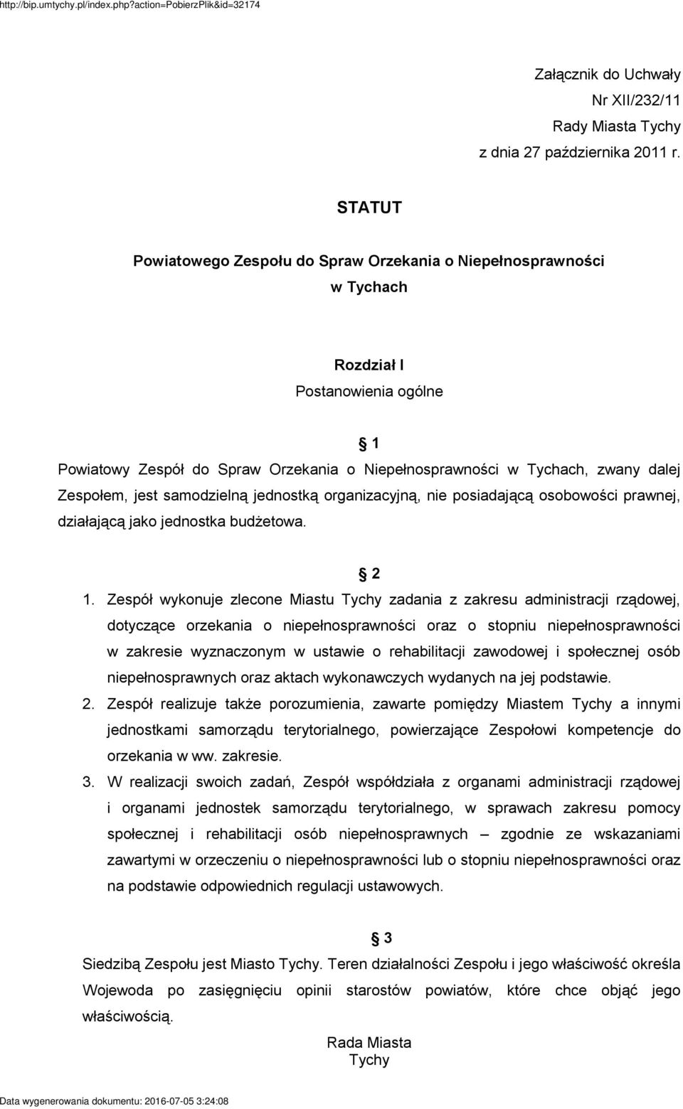 Zespołem, jest samodzielną jednostką organizacyjną, nie posiadającą osobowości prawnej, działającą jako jednostka budżetowa. 2 1.