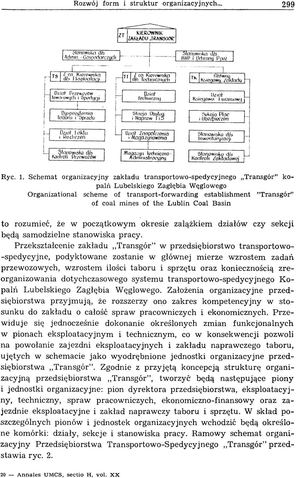 Lublin Coal Basin to rozumieć, że w początkowym okresie zalążkiem działów czy sekcji będą samodzielne stanow iska pracy.