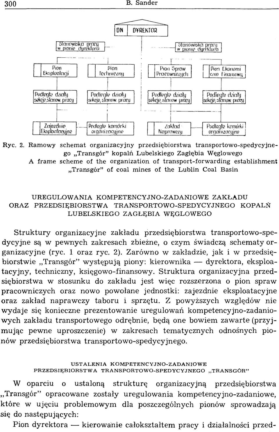 Transgór of coal mines of the Lublin Coal Basin UREGULOWANIA KOMPETENCYJNO-ZADANIOWE ZAKŁADU ORAZ PRZEDSIĘBIORSTWA TRANSPORTOWO-SPEDYCYJNEGO KOPALŃ LUBELSKIEGO ZAGŁĘBIA WĘGLOWEGO S tru k tu ry