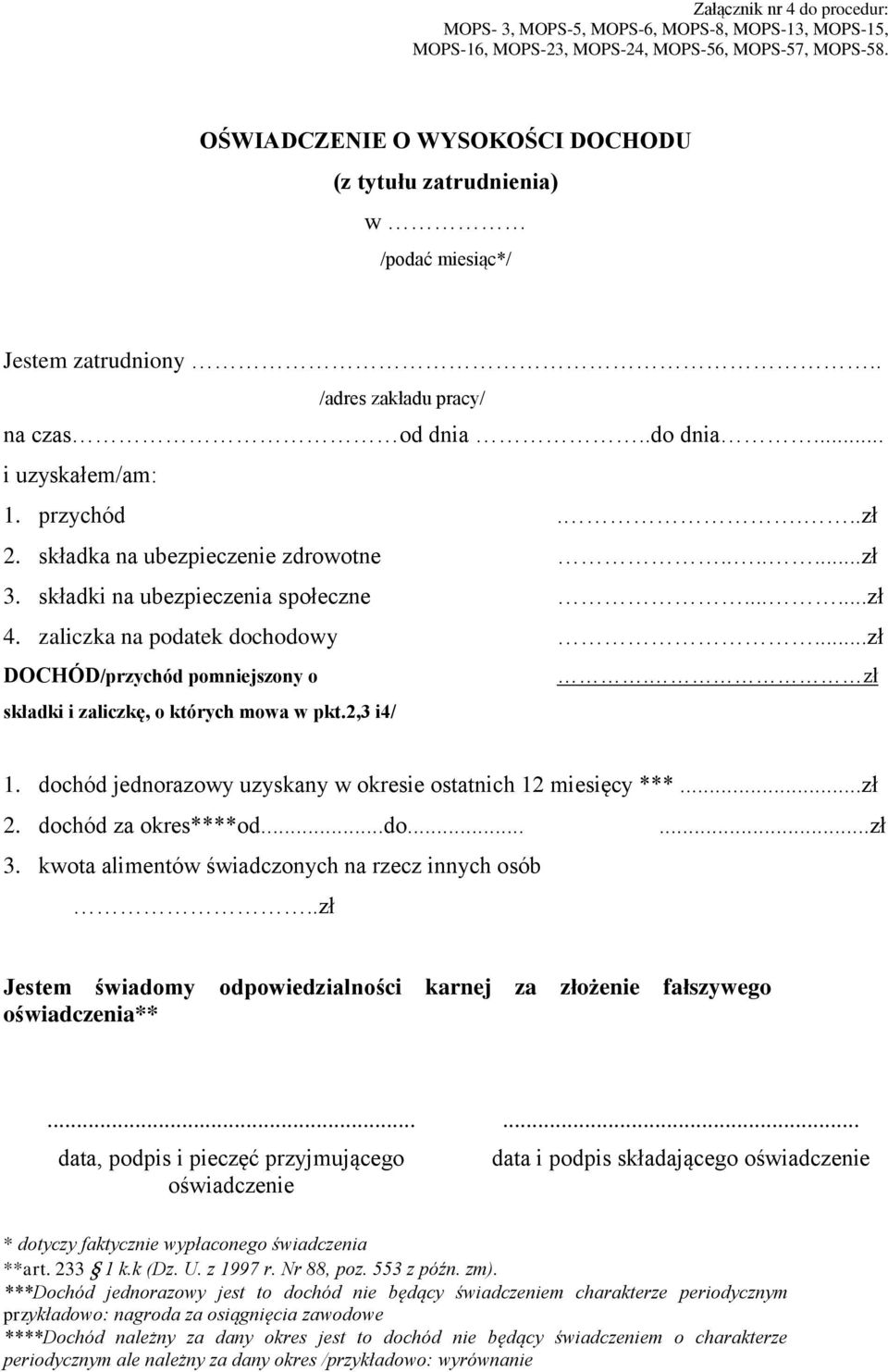 MIEJSKI OŚRODEK POMOCY SPOŁECZNEJ W KRAKOWIE. Procedura zewnętrzna nr MOPS-15  - PDF Free Download