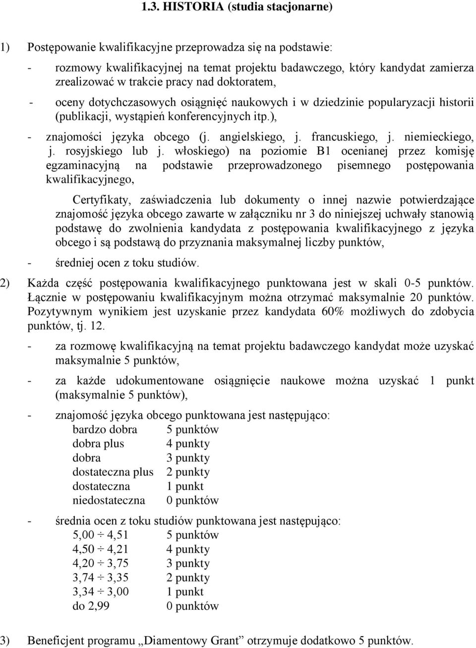 francuskiego, j. niemieckiego, j. rosyjskiego lub j.