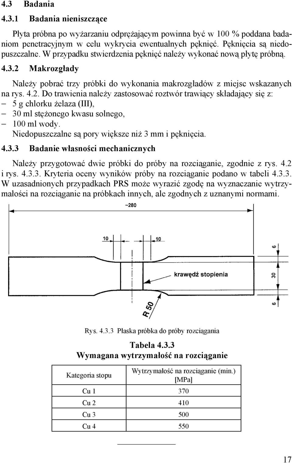 Makrozgłady Należy pobrać trzy próbki do wykonania makrozgładów z miejsc wskazanych na rys. 4.2.