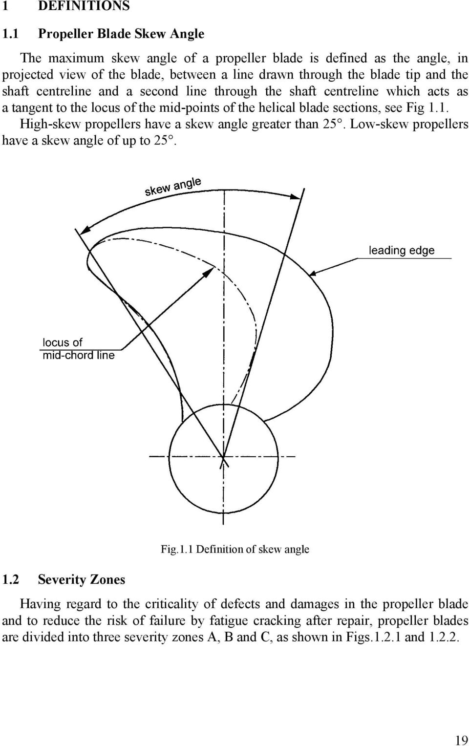 centreline and a second line through the shaft centreline which acts as a tangent to the locus of the mid-points of the helical blade sections, see Fig 1.