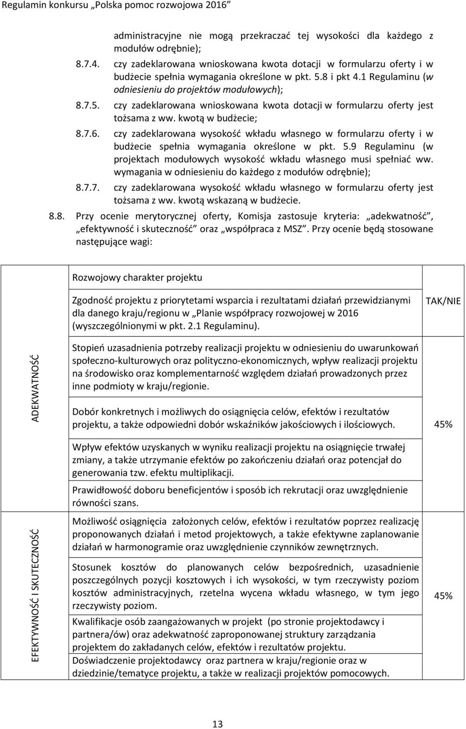kwotą w budżecie; 8.7.6. czy zadeklarowana wysokość wkładu własnego w formularzu oferty i w budżecie spełnia wymagania określone w pkt. 5.