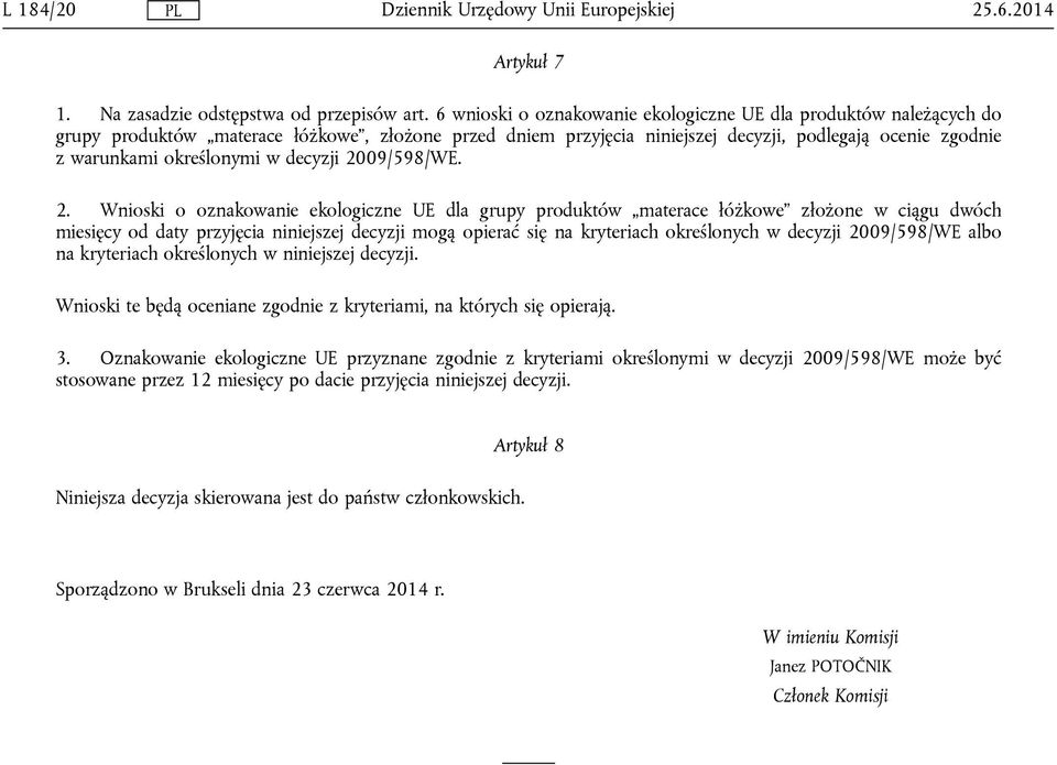 w decyzji 20