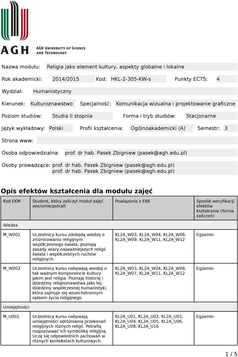Pasek Zbigniew (pasek@agh.edu.