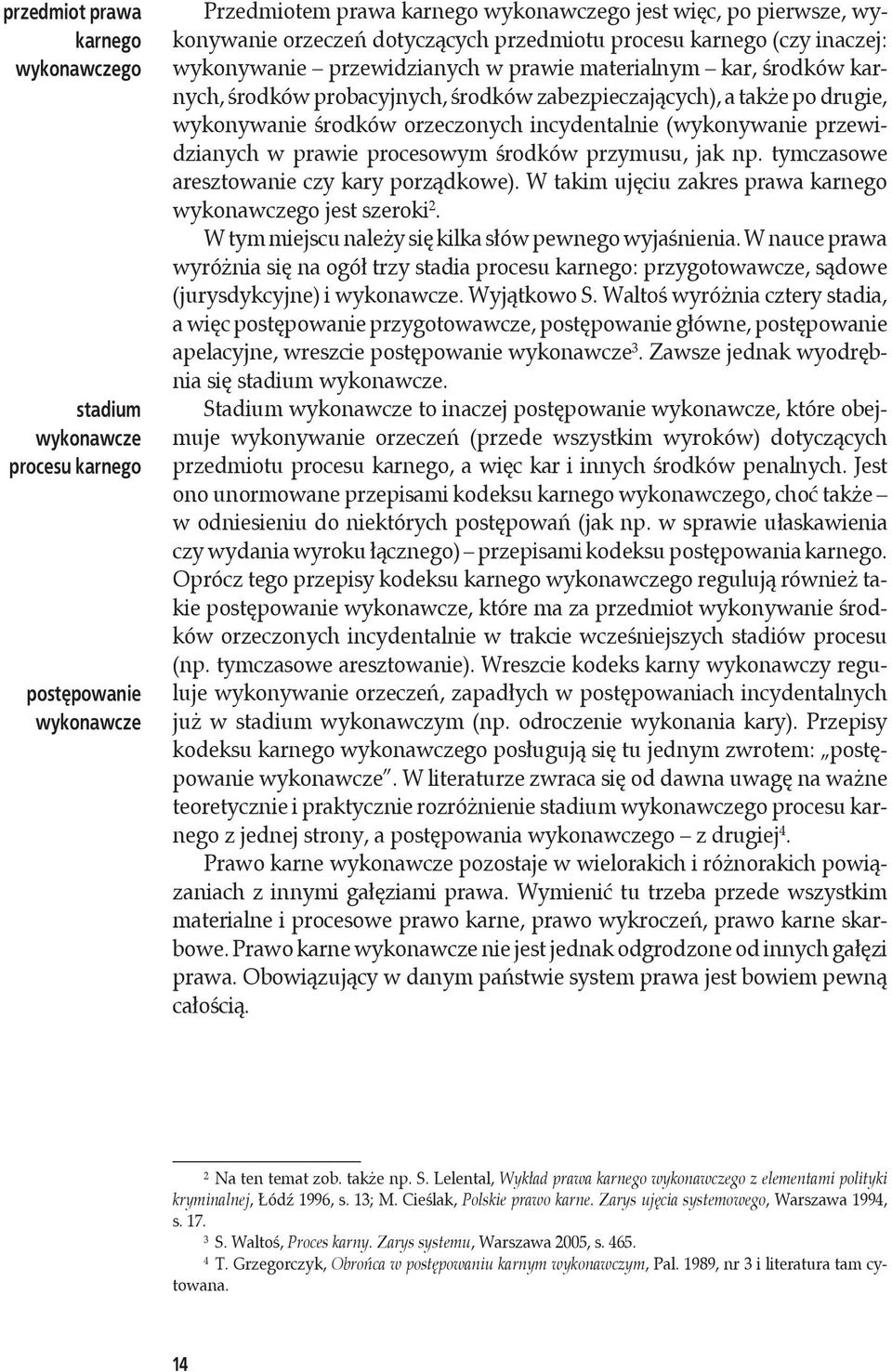 orzeczonych incydentalnie (wykonywanie przewidzianych w prawie procesowym środków przymusu, jak np. tymczasowe aresztowanie czy kary porządkowe).