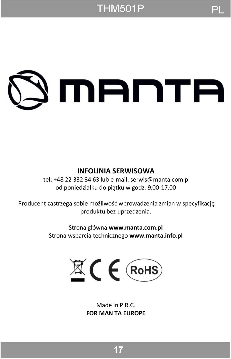 00 Producent zastrzega sobie możliwość wprowadzenia zmian w specyfikację produktu
