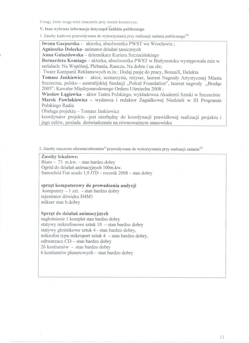 Gniazdowska - dziennikarz Kuriera Szczecinskiego Bernardeta Komiago - aktorka, absolwentka PWST w Bialymstoku wystepowala min w serialach: Na Wspólnej, Plebania, Rancm, Na dobre i na zle; Twarz