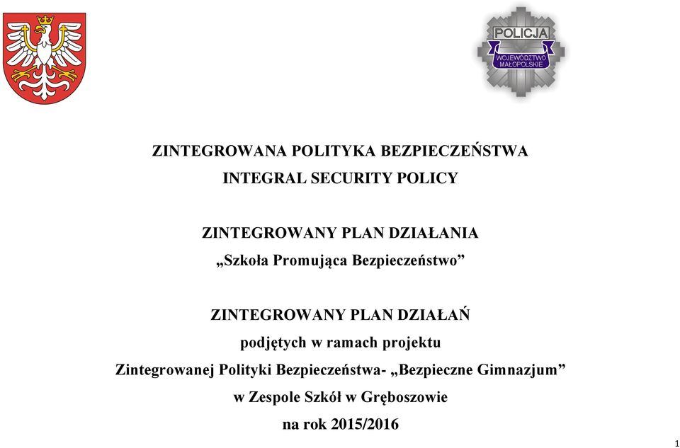 ZINTEGROWANY PLAN DZIAŁAŃ podjętych w ramach projektu Zintegrowanej