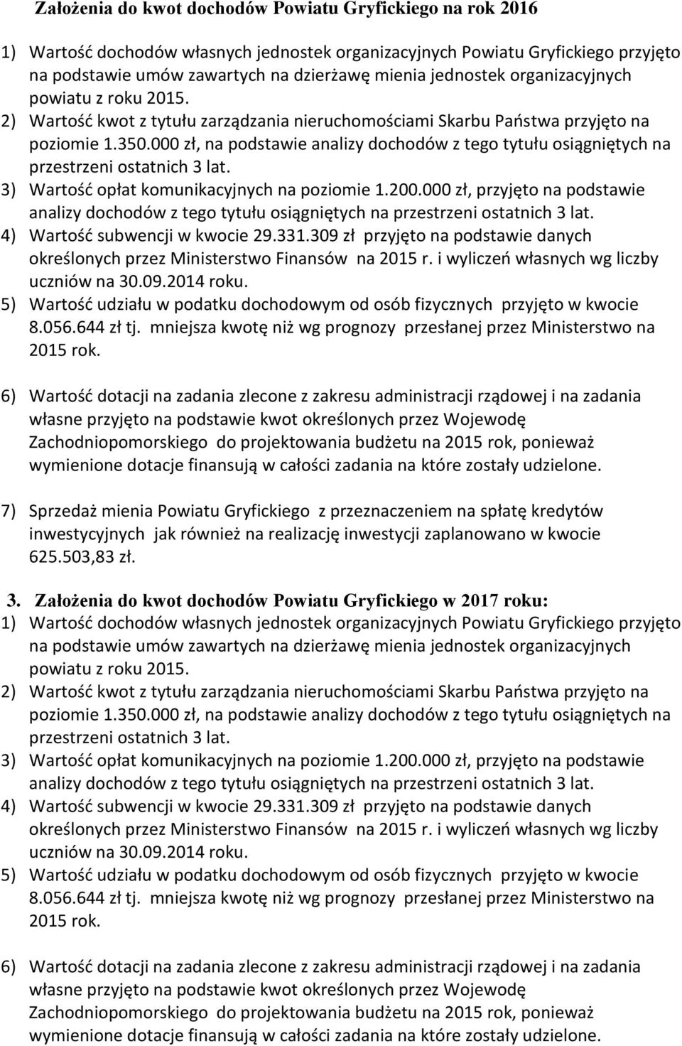 000 zł, na podstawie analizy dochodów z tego tytułu osiągniętych na przestrzeni ostatnich 3 lat. 3) Wartość opłat komunikacyjnych na poziomie 1.200.