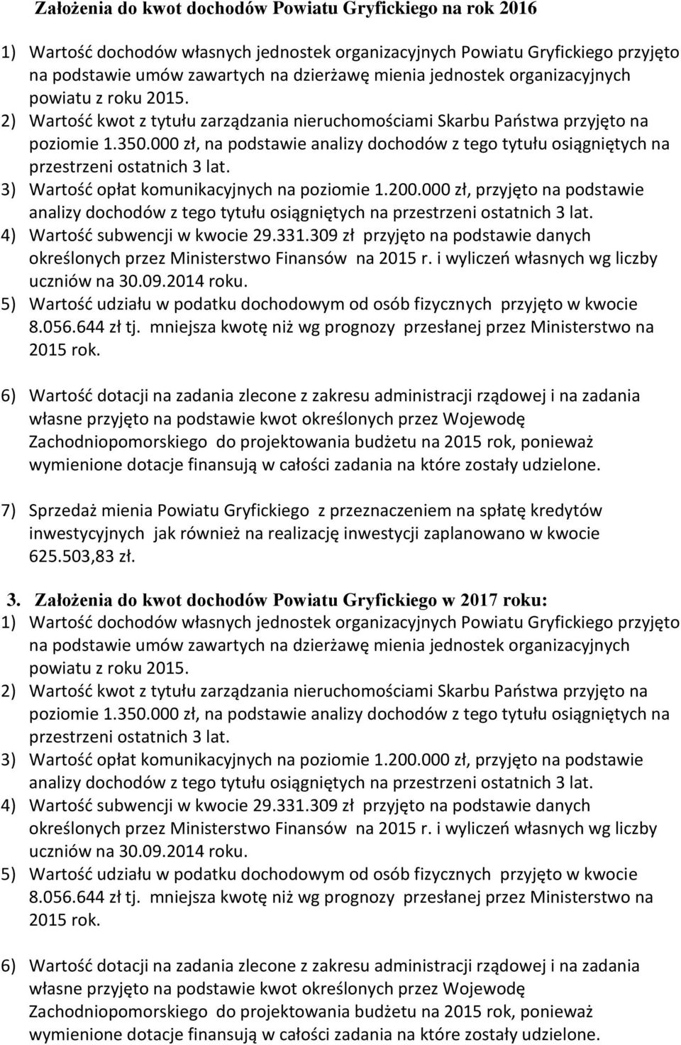 000 zł, na podstawie analizy dochodów z tego tytułu osiągniętych na przestrzeni ostatnich 3 lat. 3) Wartość opłat komunikacyjnych na poziomie 1.200.