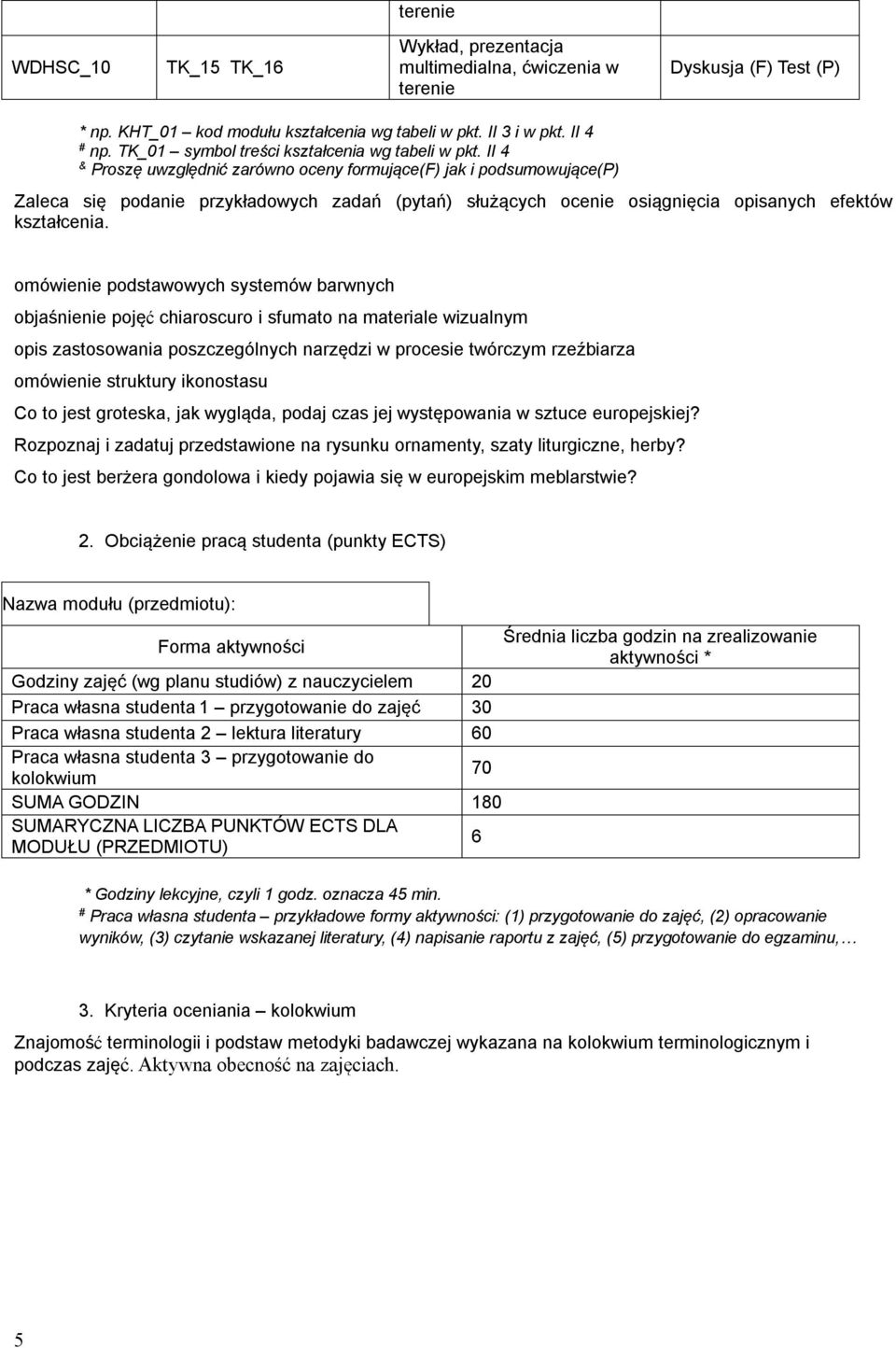 omówienie podstawowych systemów barwnych objaśnienie pojęć chiaroscuro i sfumato na materiale wizualnym opis zastosowania poszczególnych narzędzi w procesie twórczym rzeźbiarza omówienie struktury