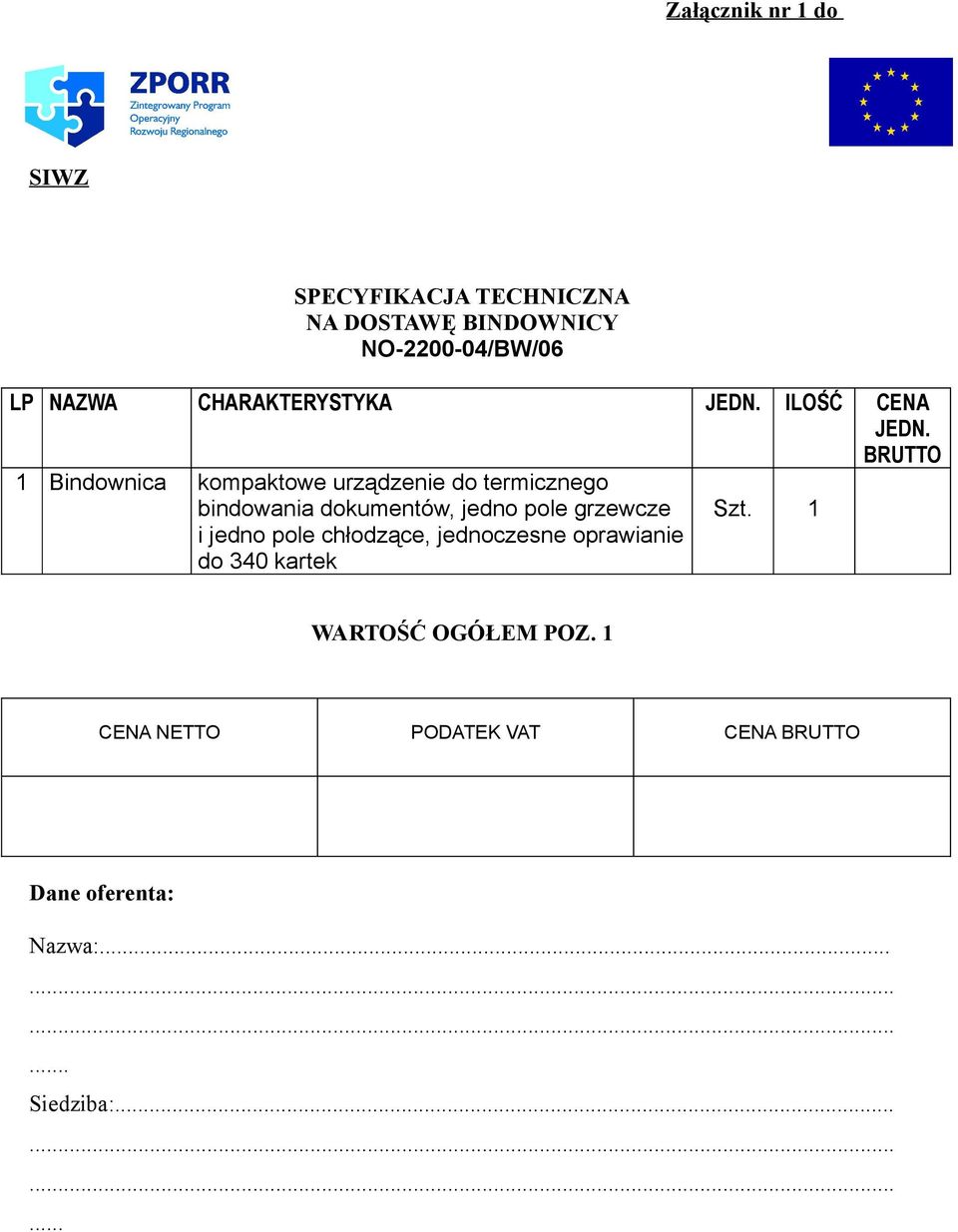 BRUTTO 1 Bindownica kompaktowe urządzenie do termicznego bindowania dokumentów, jedno pole grzewcze