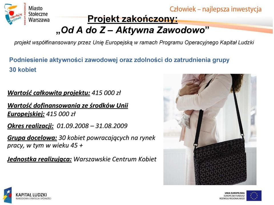 całkowita projektu: 415 000 złz Europejskiej: 415 000 złz Okres realizacji: 01.09.20.